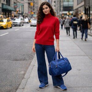 Marks & Spencer M&S Merino Wool Turtleneck Jumper Womens 14 US 10 Dark Red